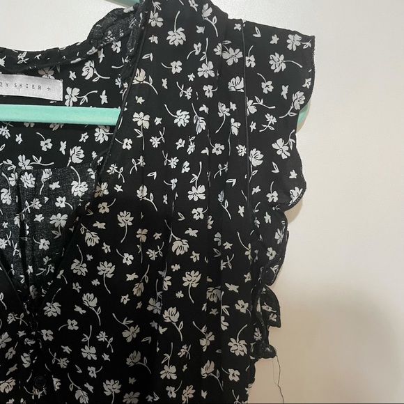 Suzy Shier Floral Black Dress Size 1X Plus - Picture 4 of 7